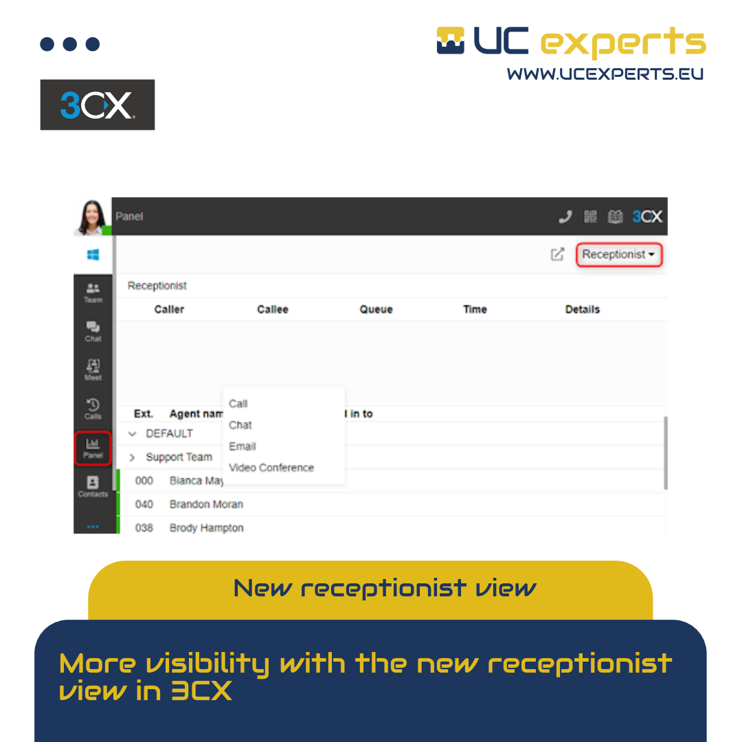 New receptionist view in V18.4