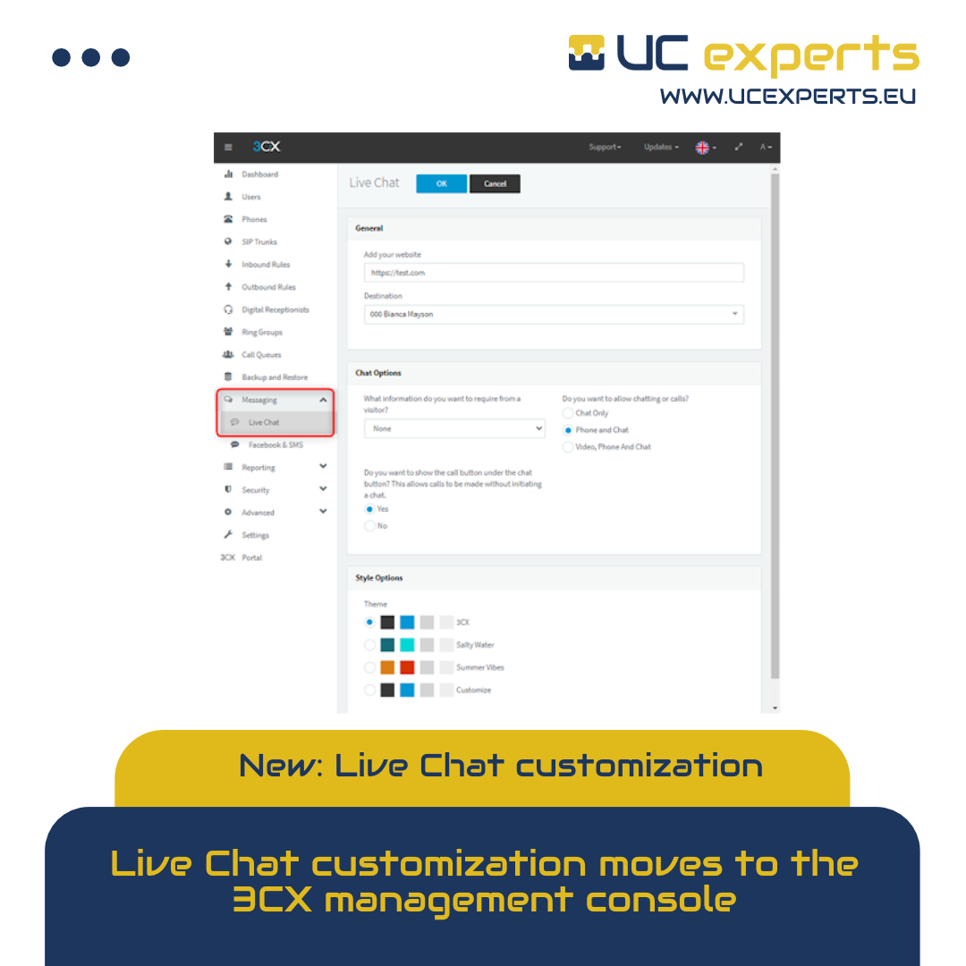 New live chat customization in V18.4