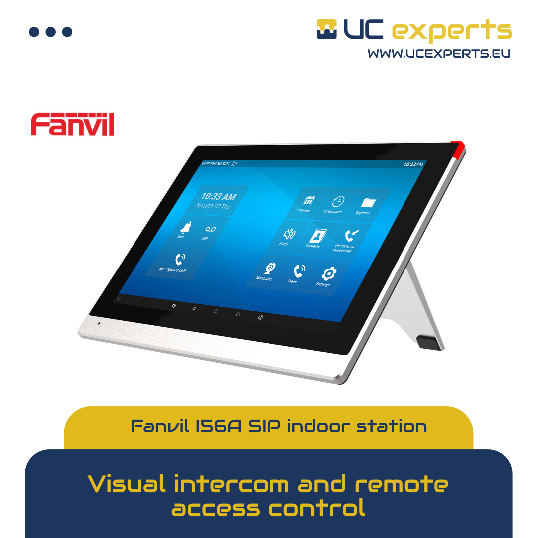 Fanvil i56A is a 10.1-inch color touch screen SIP indoor station with Android 9.0 OS