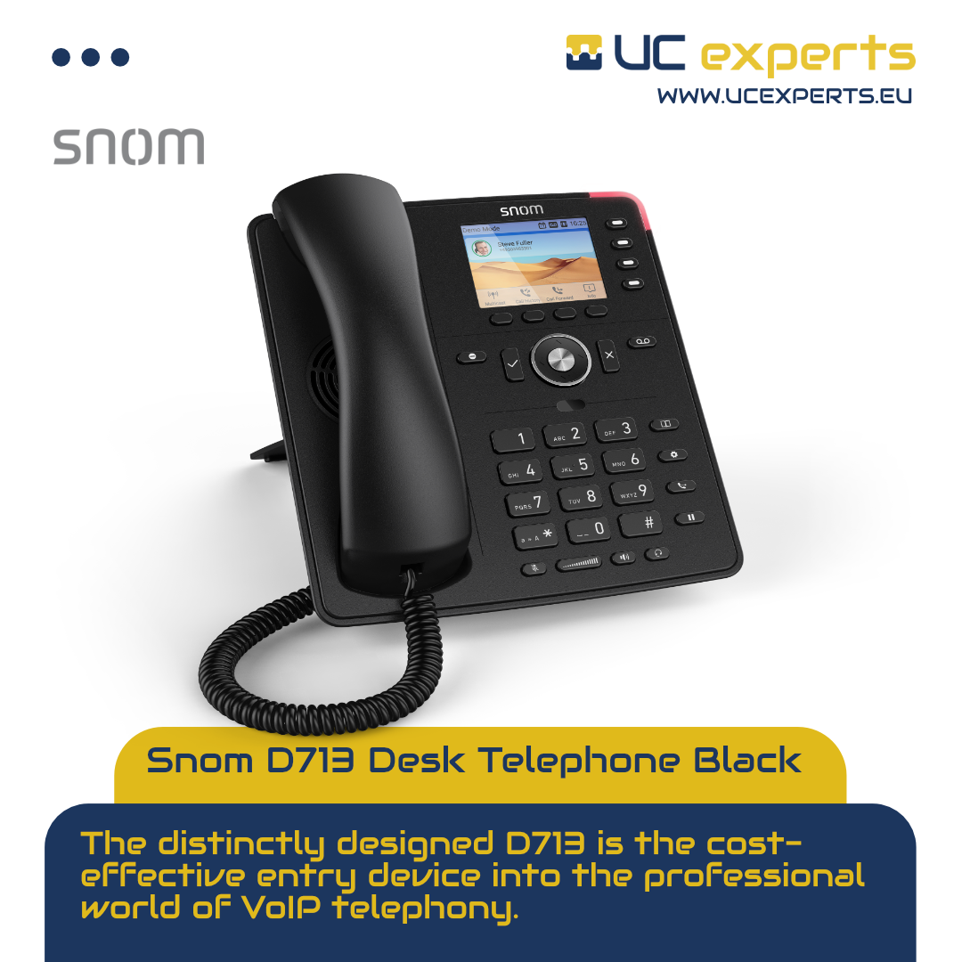 The Snom D713 phone fits perfectly into any work environment