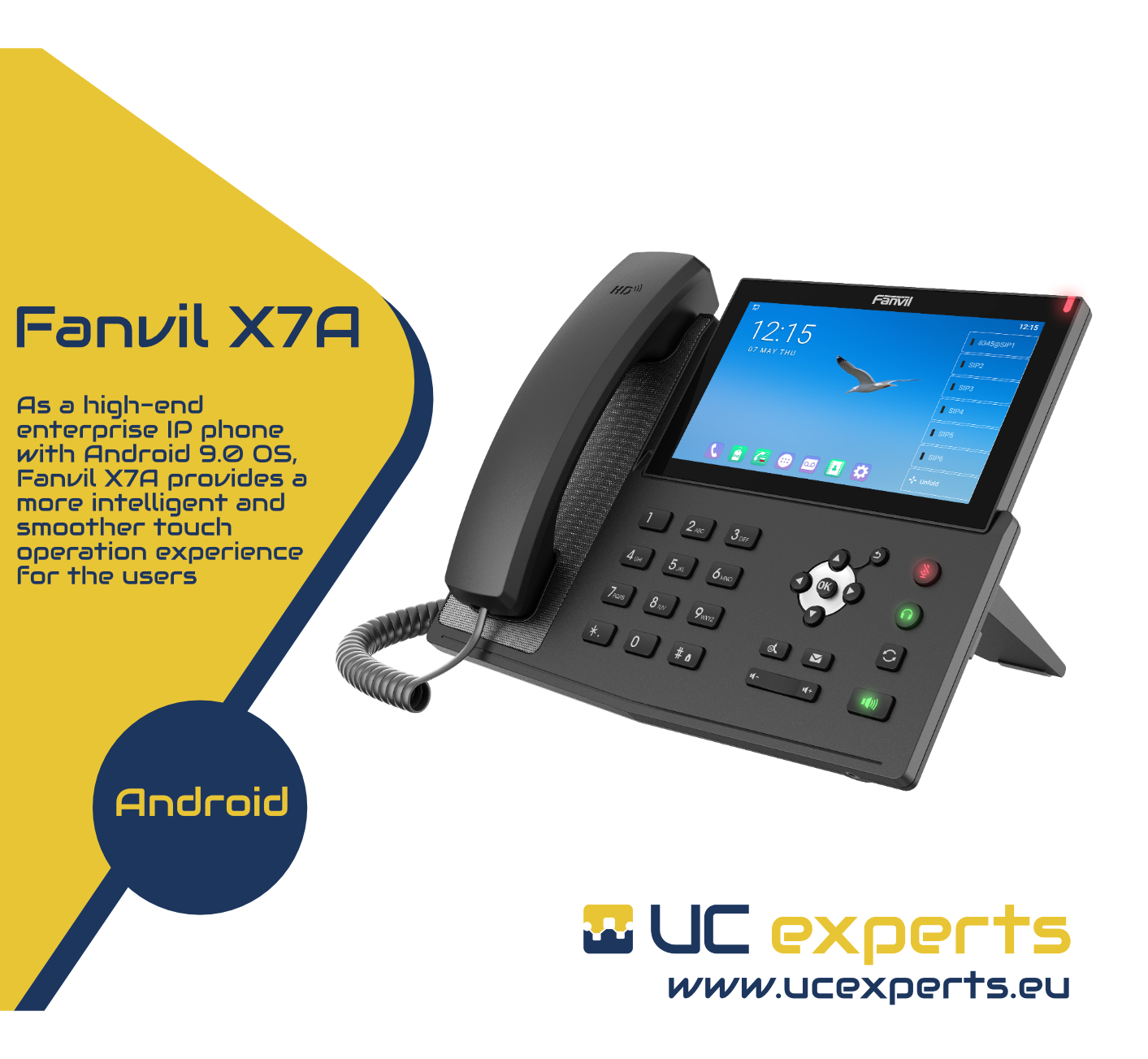 Fanvil X7A a high-end enterprise IP phone with Android 9.0 OS