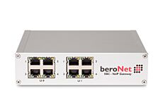 Up to 16 channels modular VoIP SBC with 4 BRI/S0 ports, expandable by 1 Module (BNMO-XX), 8 RJ45 slots, Dual NIC and 2 sessions free